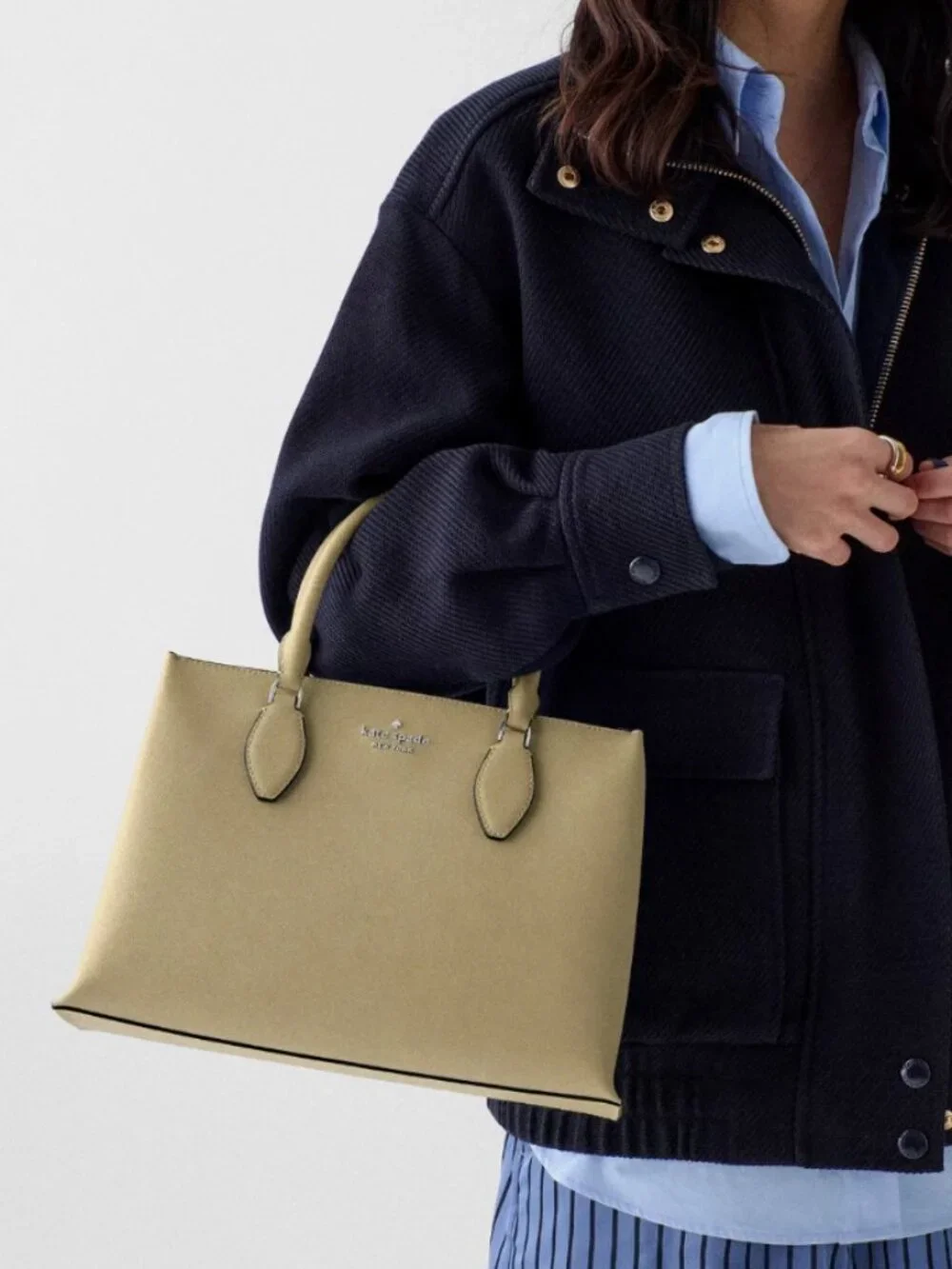 New Kate Spade Rae Medium Satchel Saffiano Elm